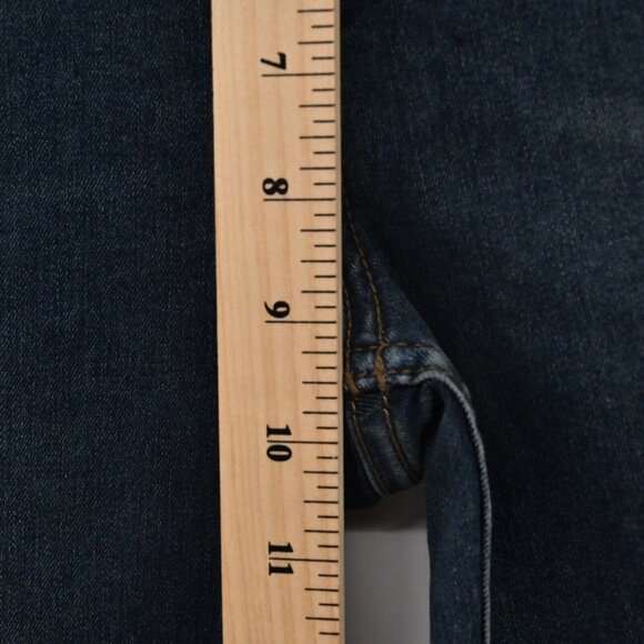 FREE PEOPLE Jeans Womens Sz 31 Dark Wash Distressed Busted Knee Mid Rise Skinny - Picture 11 of 12